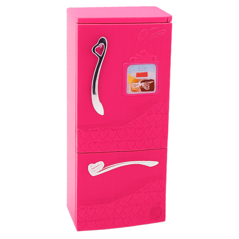 Doll Kitchen Set Fridge Oven Accessories Pink
