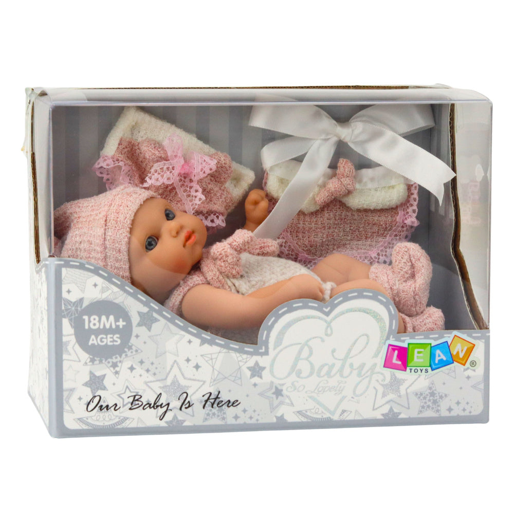 Beba lutka za igru u bež bodiiju s dodacima – 18 cm