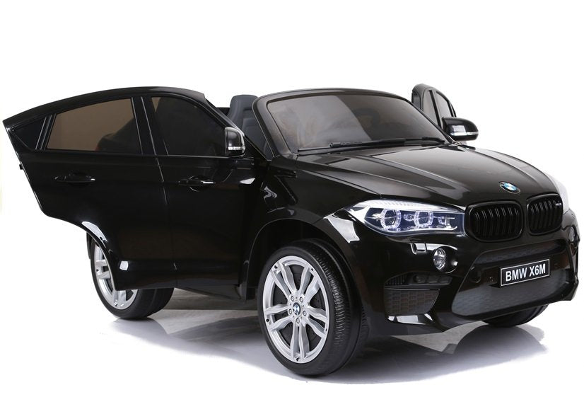 Licencirani auto na akumulator BMW X6M - dvosjed - crni/lakirani