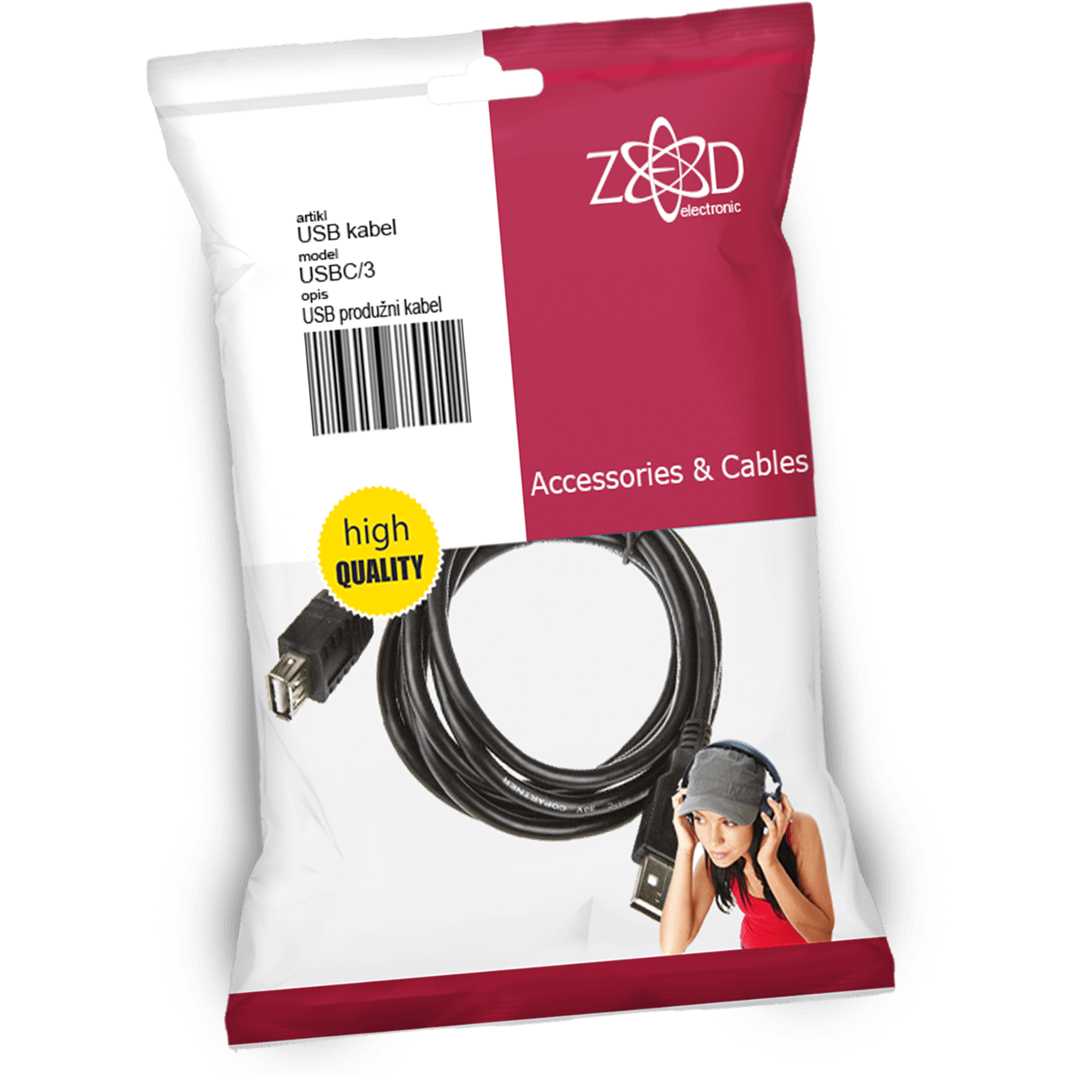ZED electronic USB 3.0 produžni kabel, dužina 3.0 metra - USBC/3