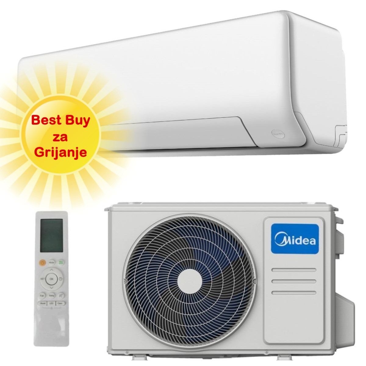 MIDEA KLIMA UREĐAJ 5kW MSEPCU-18HRFN8-QRD0GW/MOX430-18HFN8-QRD0GW All Easy Pro, za prostor do 35m2, A+++ energetska klasa