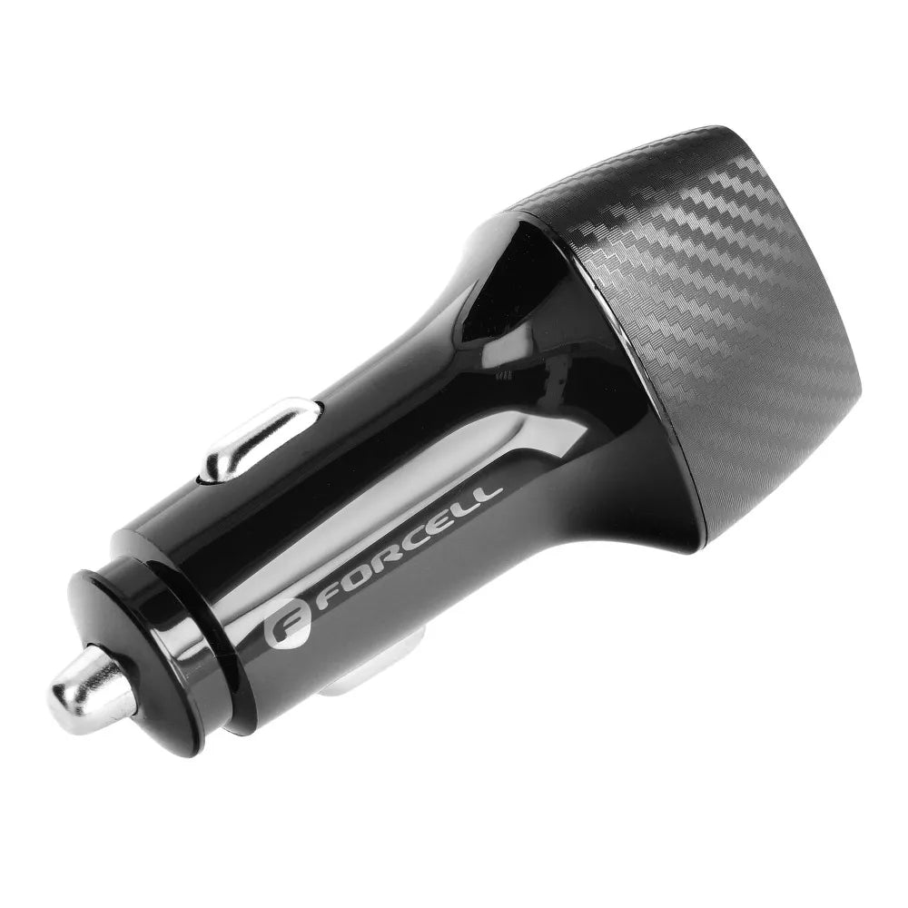 FORCELL CARBON auto punjač Tip C 3.0 PD20W + Tip C 3.0 PD20W CC50-2C crni (Ukupno 40W)