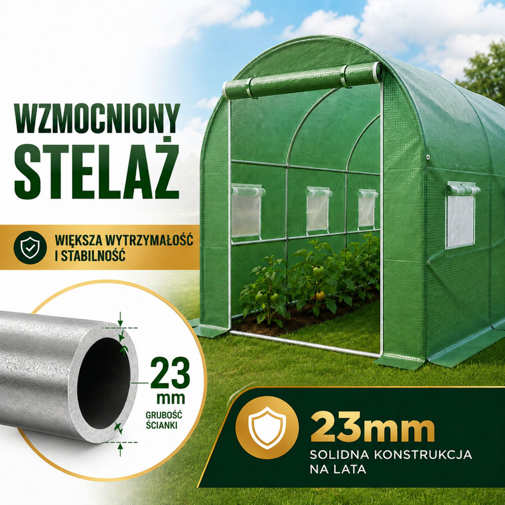 Vrtni plastenik 10 x 3 x 2M PRO FRAME - 30M² - zeleni