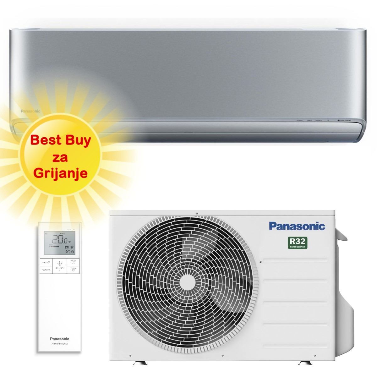 PANASONIC KLIMA UREĐAJ 2,05kW KIT-XZ20ZKE - Etherea Inverter +, za 20m2, A+++ energetska klasa, R-32