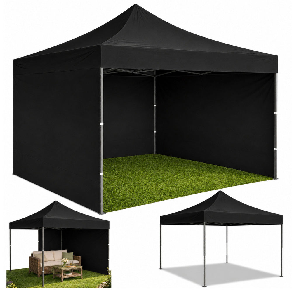 Brzo sklopivi vrtni paviljon s UV zaštitom 3x3 M - crni