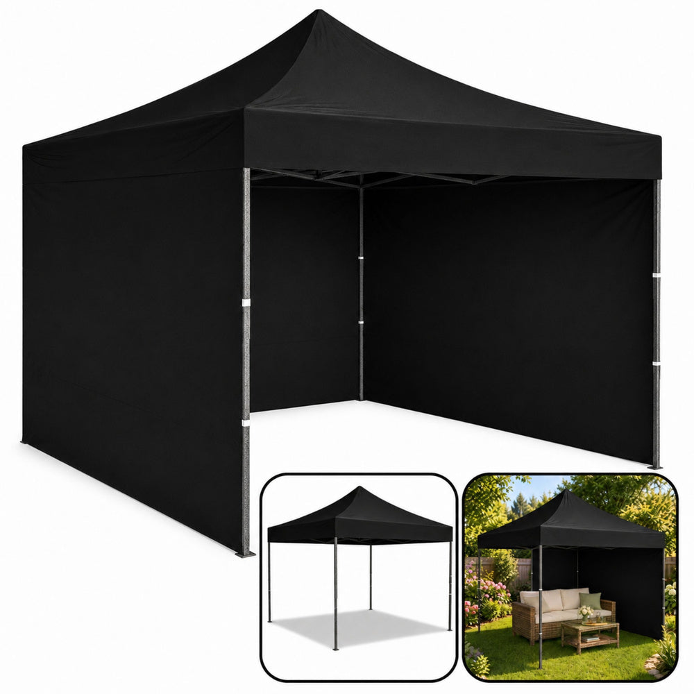 Brzo sklopivi vrtni paviljon s UV zaštitom 3x3 M - crni
