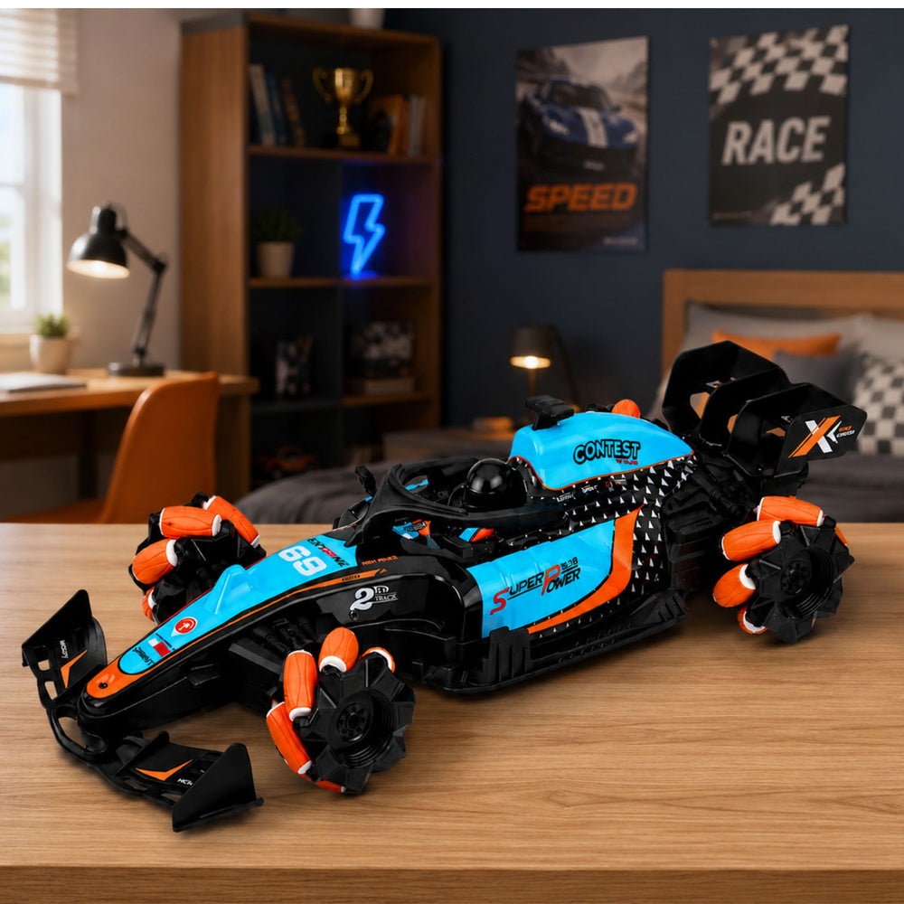 Remote Controlled RC Car 360° Rotation 4WD Lights Smoke 1:10