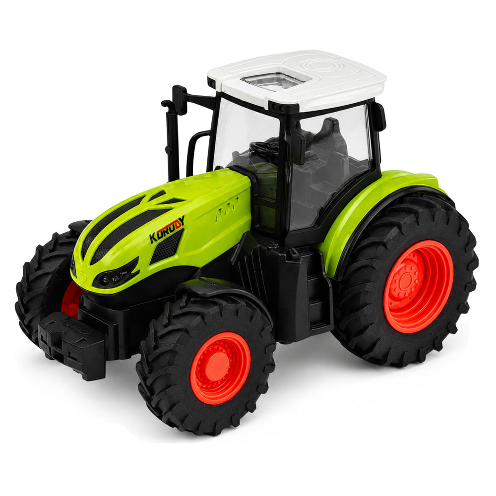 Remote Controlled RC Farm Tractor with Hay Bale Trailer and Lights 1:24