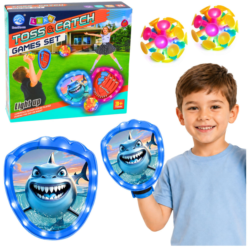 Arcade Game for Throwing, Catching, Paddle, Glowing Balls, LED Shark