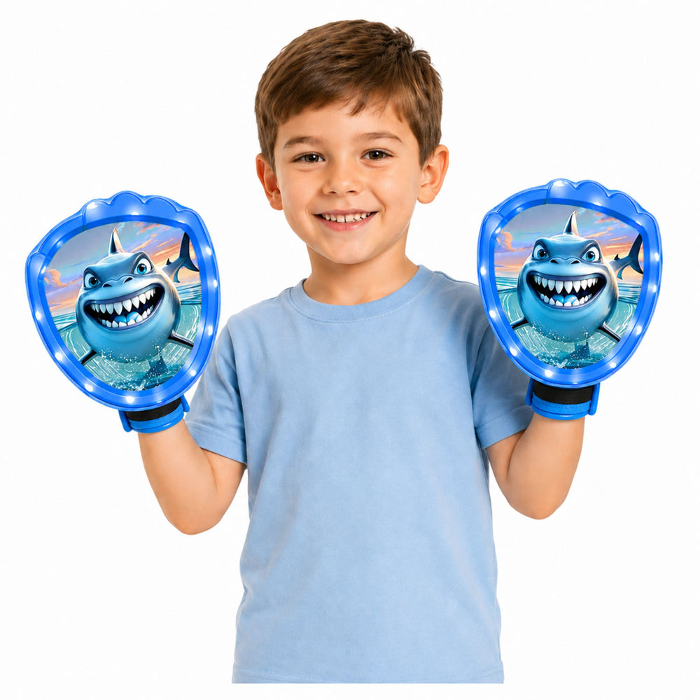 Arcade Game for Throwing, Catching, Paddle, Glowing Balls, LED Shark
