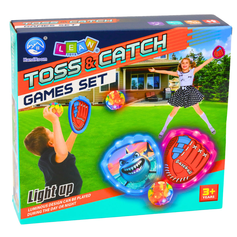 Arcade Game for Throwing, Catching, Paddle, Glowing Balls, LED Shark