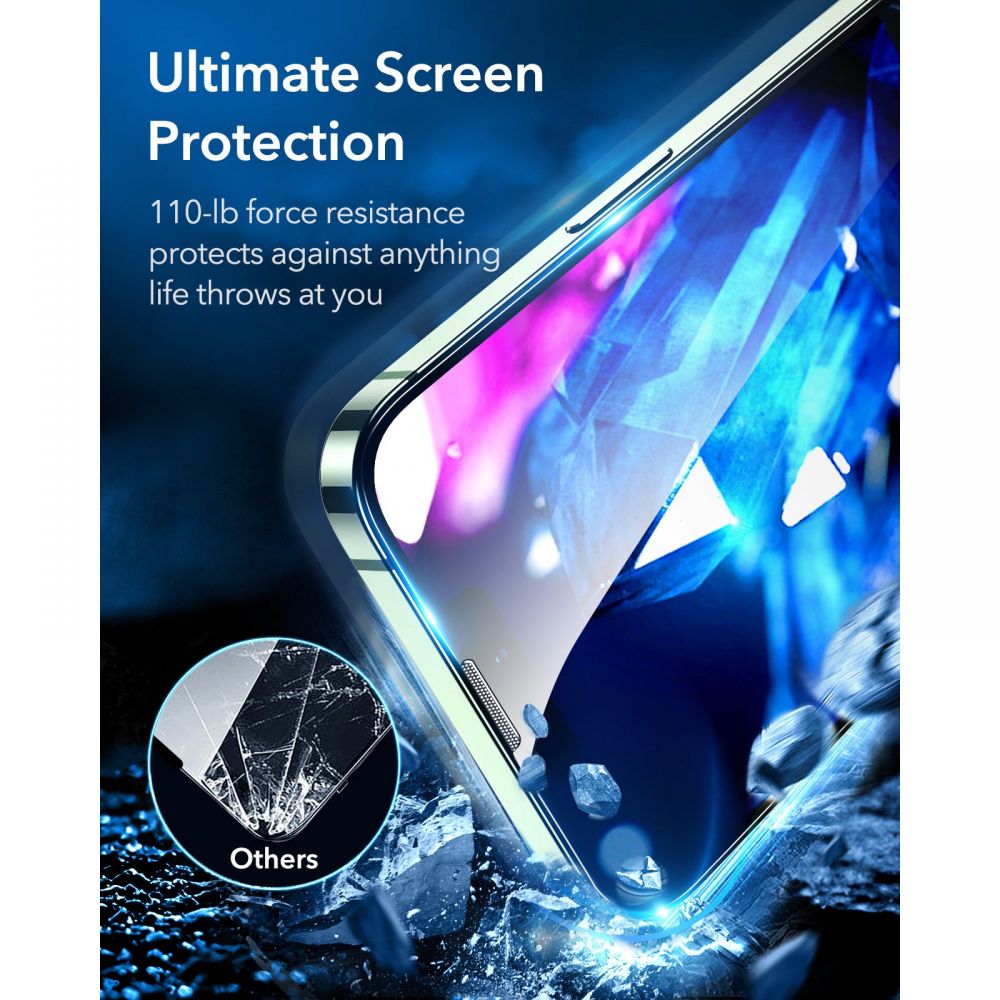 ESR ARMORITE KALJENO STAKLO 2-KOM PAKET ZA iPHONE 13 PRO MAX / 14 PLUS CRNO