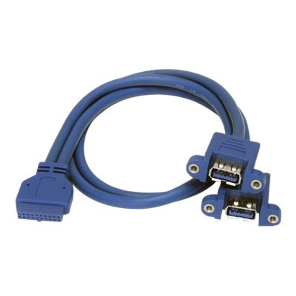 StarTech.com USB3SPNLAFHD adapter za promjenu tipa priključka kabela 2 x USB A IDC Plavo