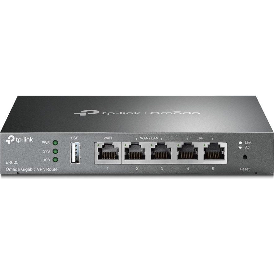 TP-Link Omada ER605 žični usmjerivač Gigabit Ethernet Crno