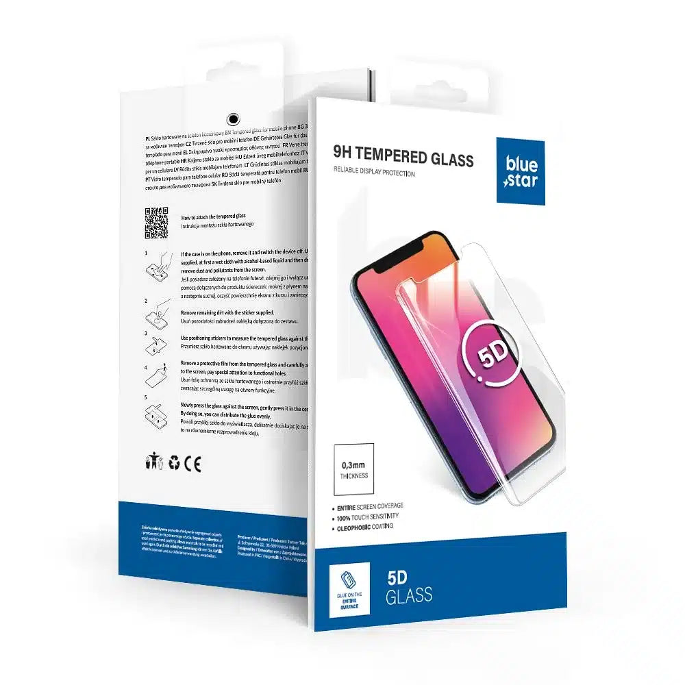 Blue Star 5D kaljeno staklo – za Samsung Galaxy A05s (potpuno ljepilo/case friendly) – crno