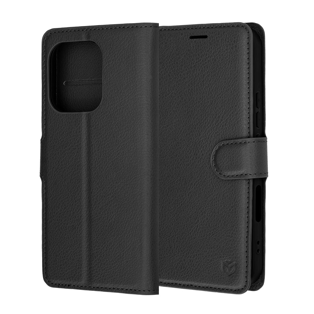 Techsuit Leather Folio preklopna maska za Honor 600 Lite – crna