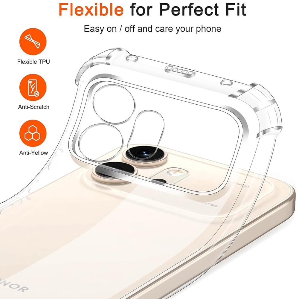 Techsuit Shockproof Clear Silicone prozirna maskica otporna na udarce za Honor 600 Pro