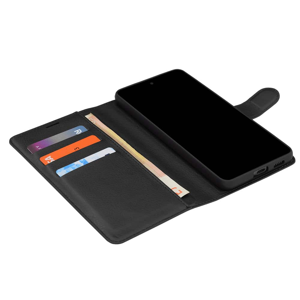 Techsuit Leather Folio preklopna maska za Samsung Galaxy A27 5G – crna