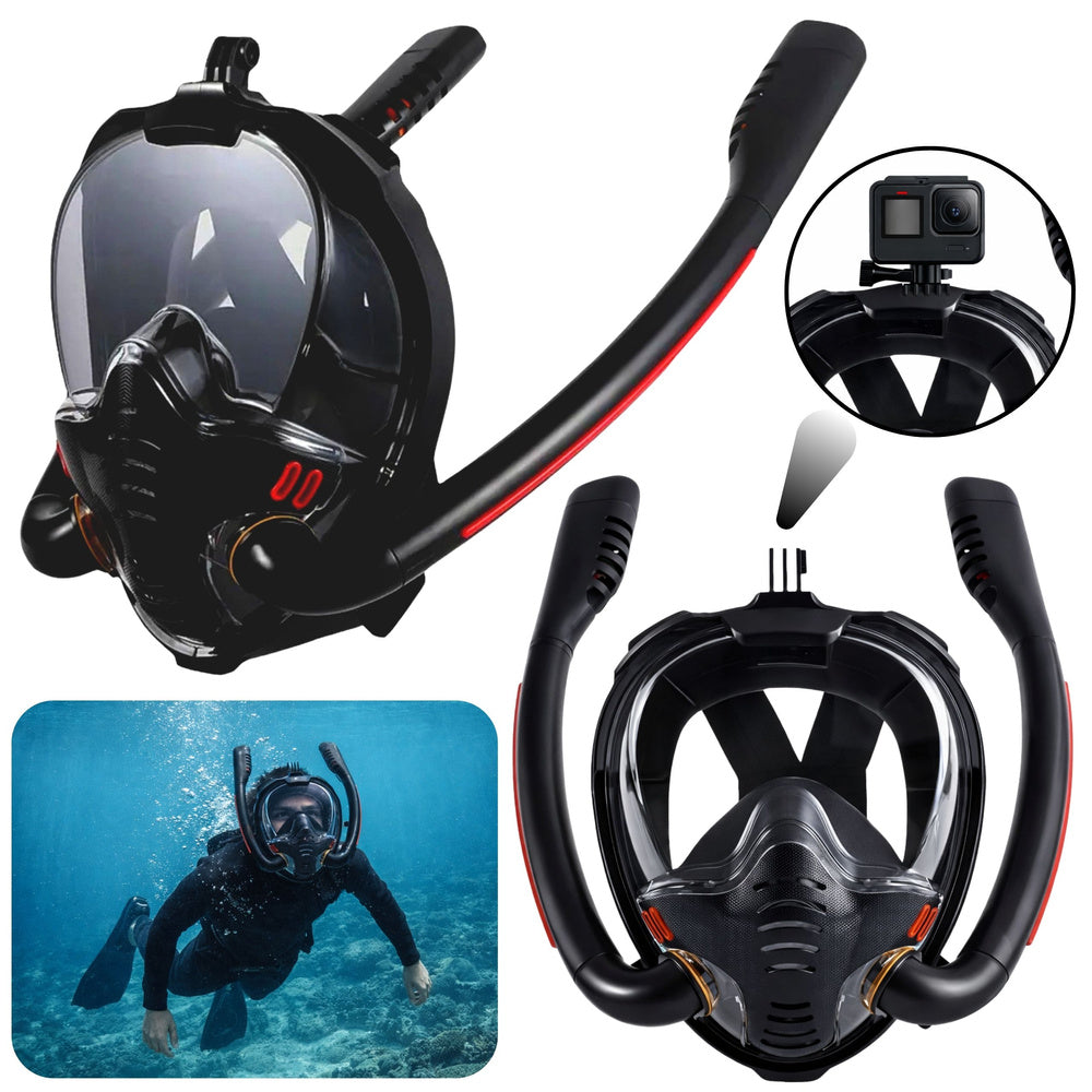 Maska ​​za ronjenje i snorling L/XL - crveno/crna