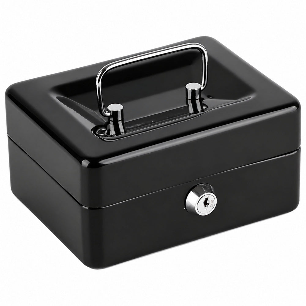 Metalna kasa za novac s ključevima 13x10 cm - crna