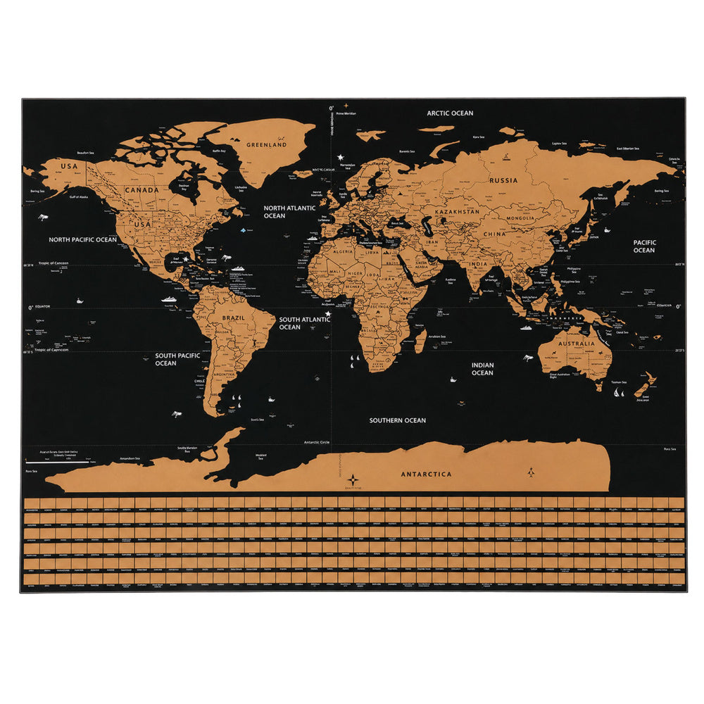 Karta svijeta s grebalicom za putnike 82 x 59 cm