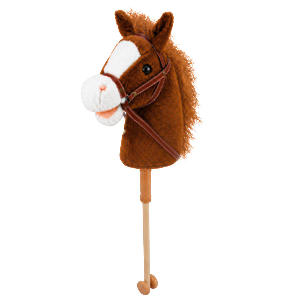 Hobby Horse Stick Horse Head Galloping Neighing Sounds Brown 100 cm