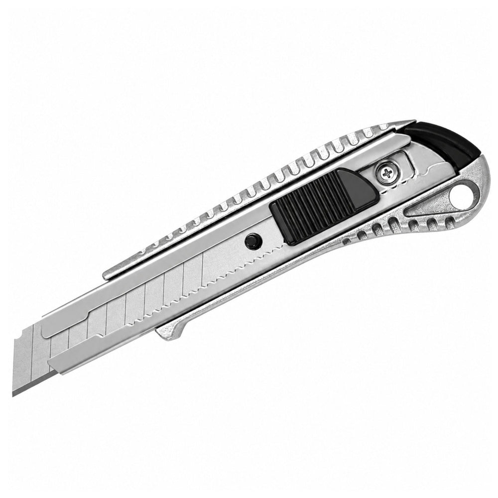 Aluminum Retractable Segment Knife with Lock, Snap-Off Blade, 18 mm