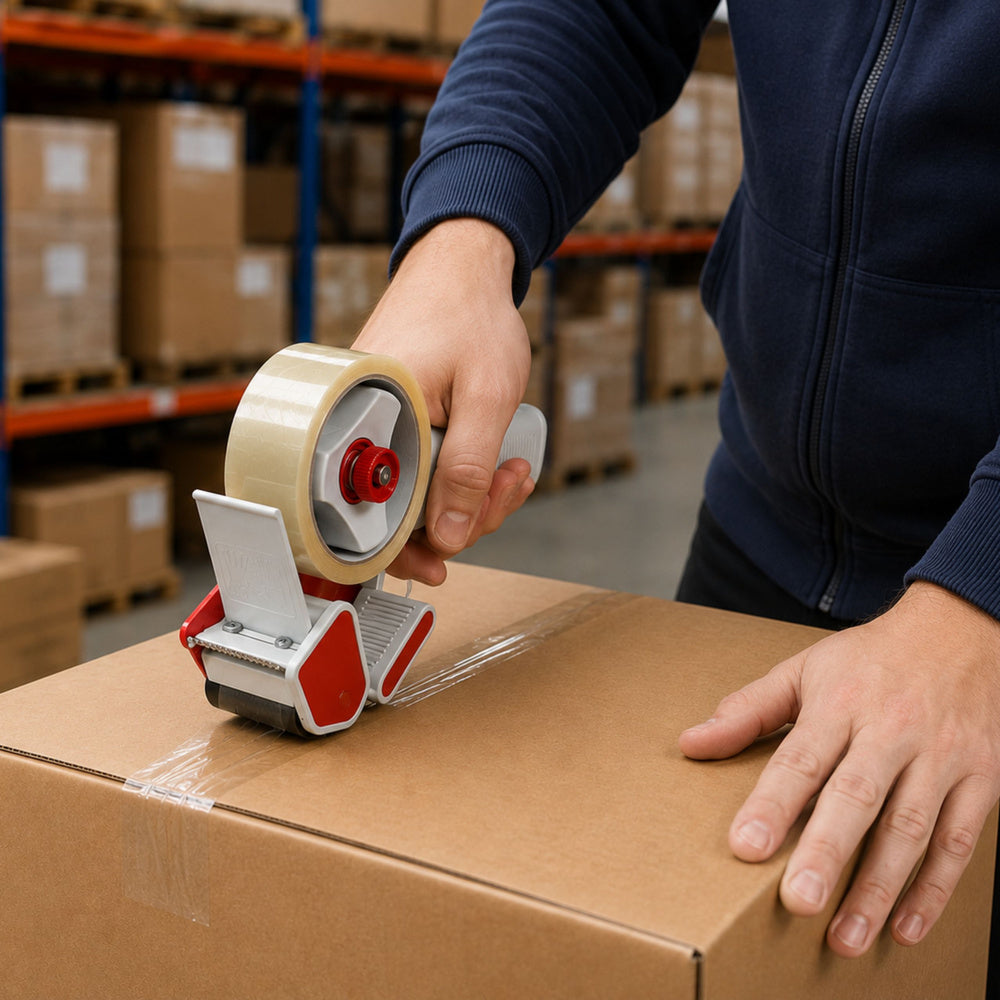 Manual Packing Tape Dispenser with Tensioner, Width 50mm