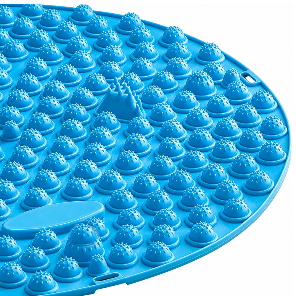 Round Acupressure Foot Massage Mat with Studs Blue 33 cm