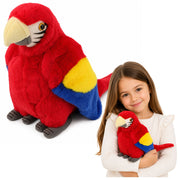 Plush Parrot Macaw Exotic Bird Mascot Cuddly Toy Red 24 cm