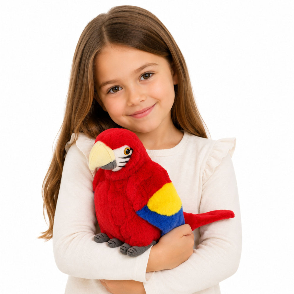 Plush Parrot Macaw Exotic Bird Mascot Cuddly Toy Red 24 cm