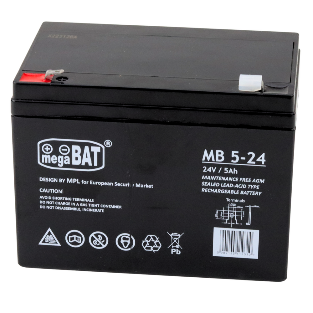 AGM gel battery for a vehicle with a 24V5AH battery