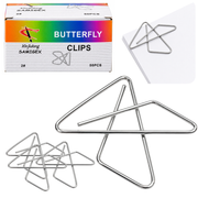 Metal Butterfly Cross Clips for Office Documents 32 mm 50 pcs.