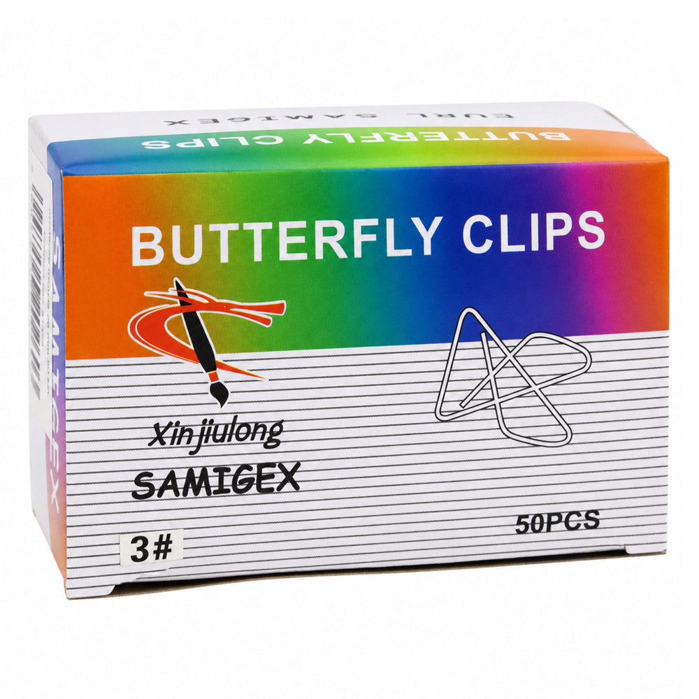 Metal Butterfly Cross Clips for Office Documents 28 mm 50 pcs.