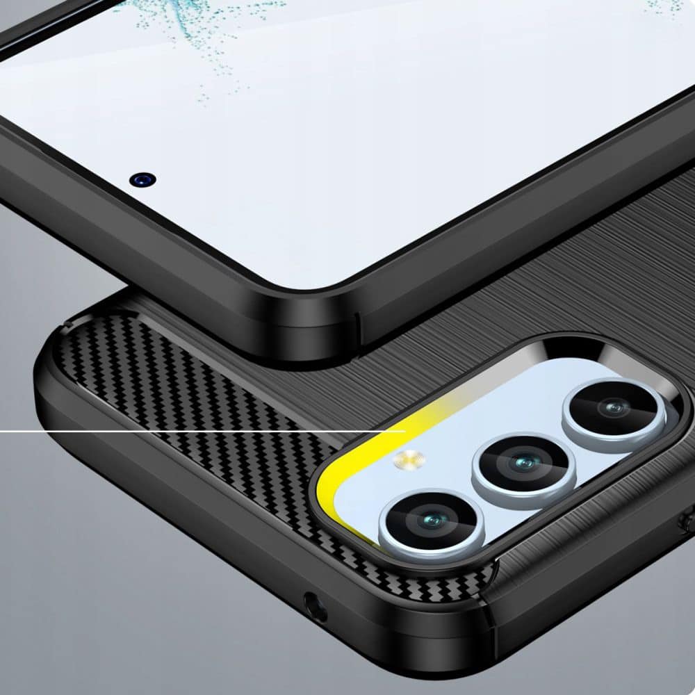 Techsuit Carbon Silicone maska za Samsung Galaxy A54 5G – crna