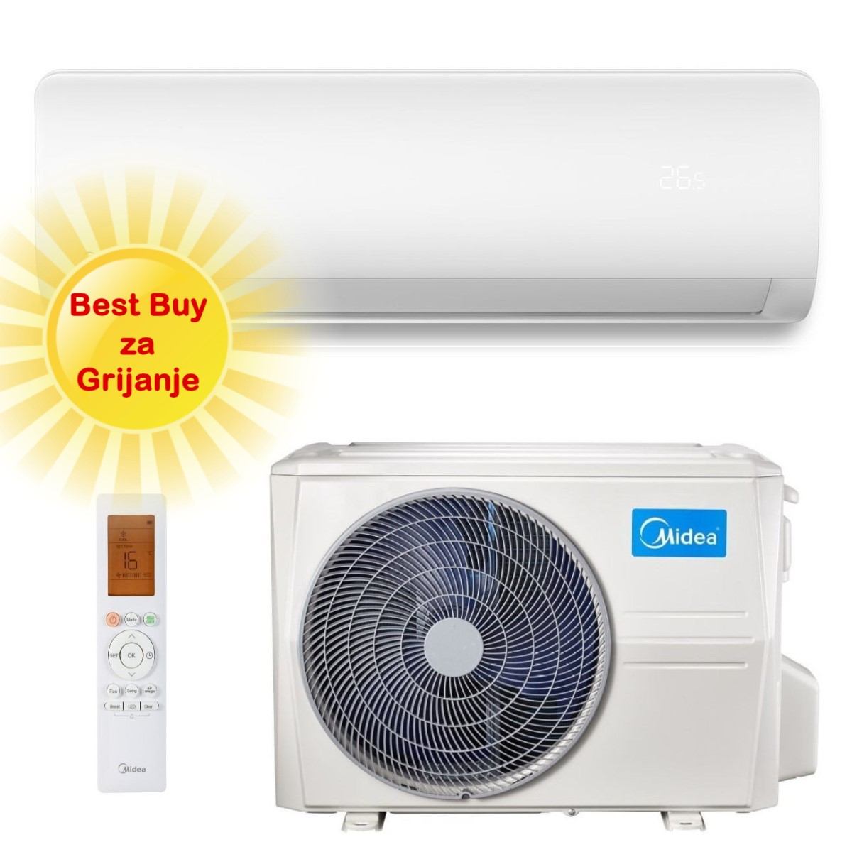 MIDEA KLIMA UREĐAJ MSAGCU-18HRFNX / MOX301-18HFN8 - XTREME INVERTER, za prostor do 50m2, A++ energetska klasa