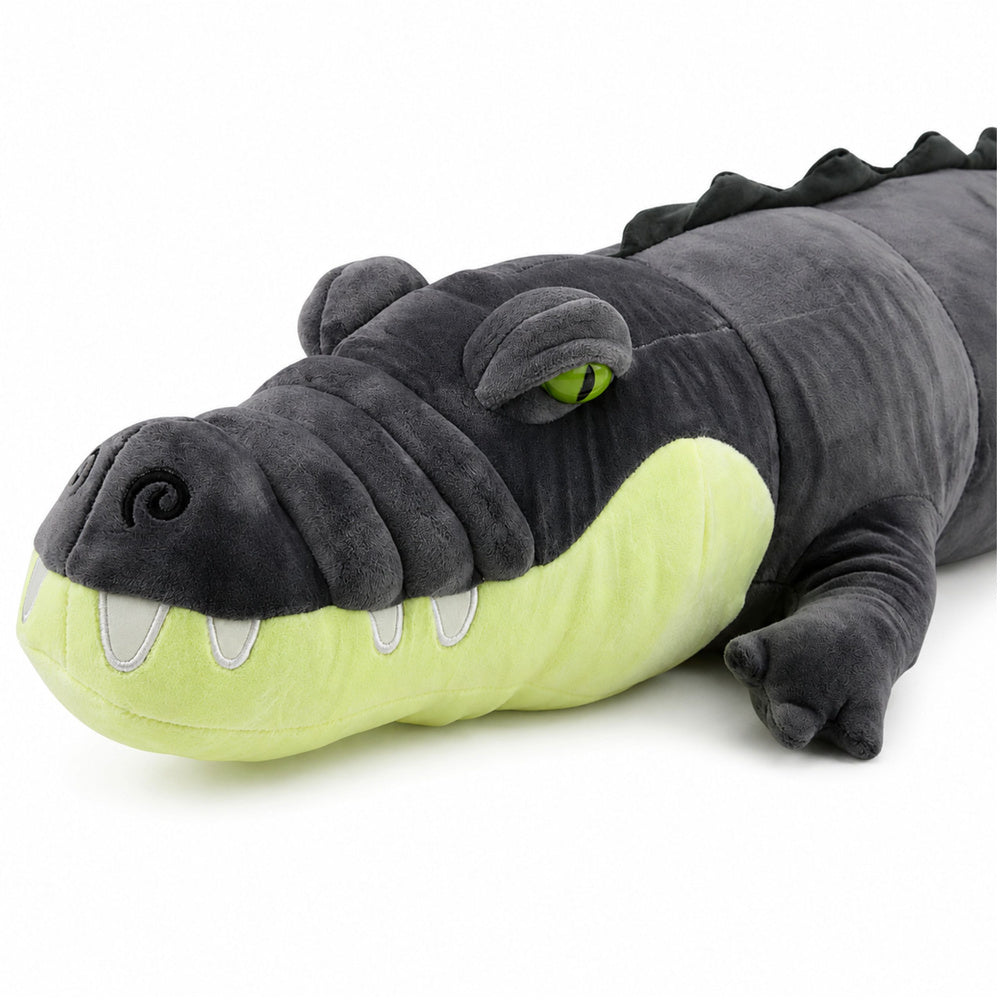 Plush Crocodile Mascot Cuddly Toy Realistic Gray 90 cm