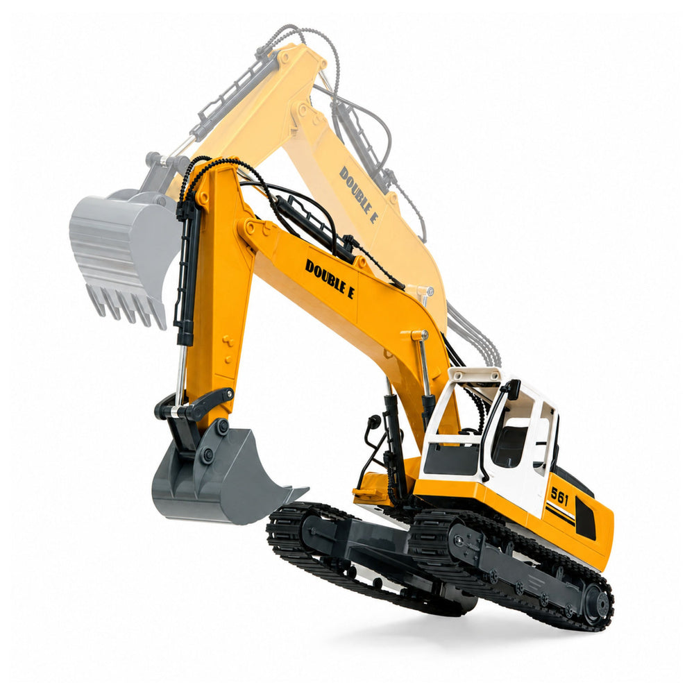 Remote Controlled RC Crawler Excavator Lights and Sounds Yellow 1:16