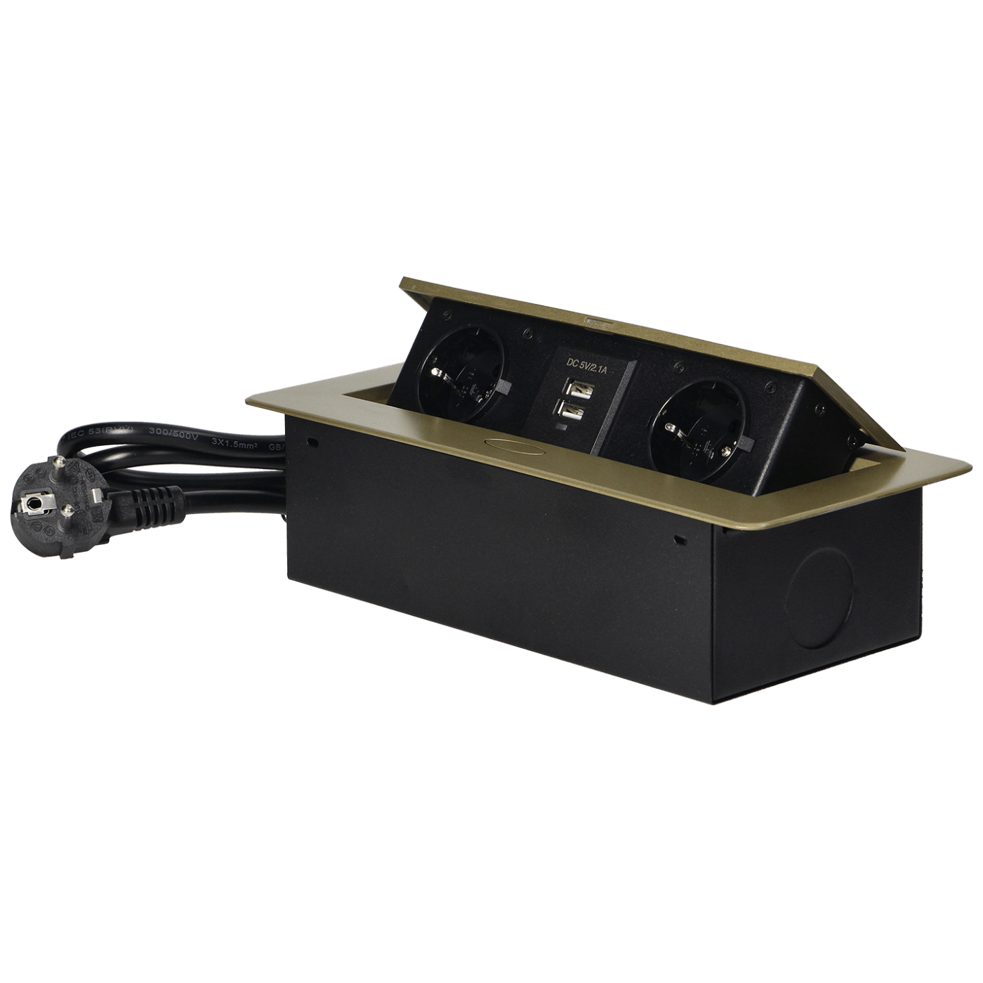 Orno Produžni kabel sa 2 x Schuko utičnice + 2 x USB, ugradbena - OR-AE-13126(GS)/G