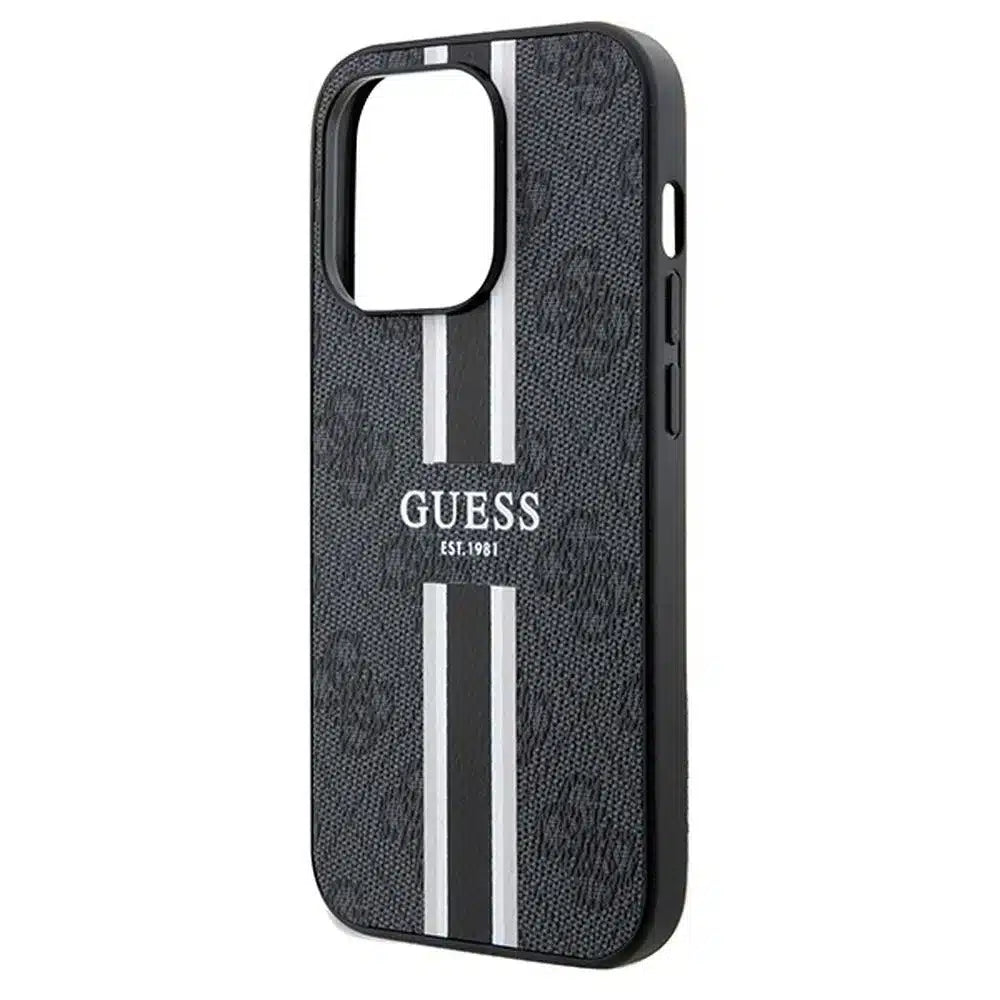 Originalna GUESS Hardcase GUHMP15LP4RPSK torbica za iPhone 15 Pro (Magsafe 4G Printed Stripes / crna)