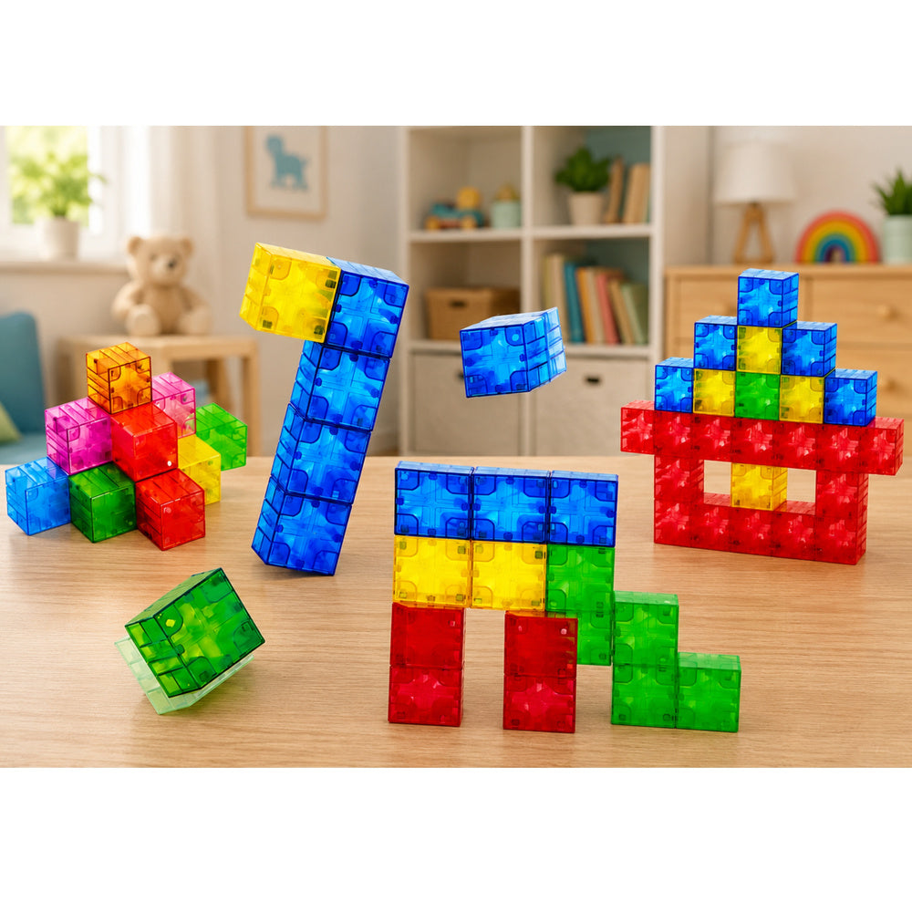 Magnetic Construction Blocks Cubes Colorful 3D Cubes 160 pcs.