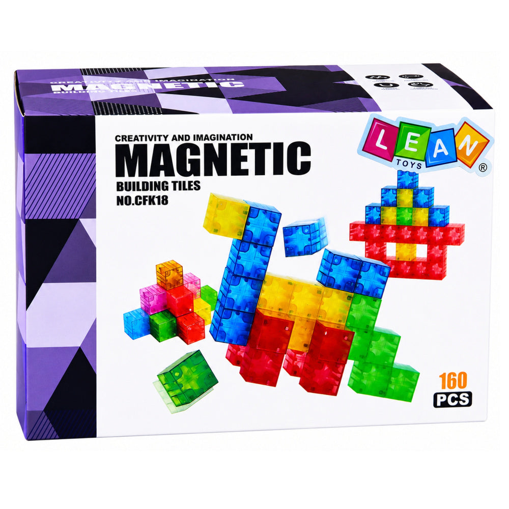 Magnetic Construction Blocks Cubes Colorful 3D Cubes 160 pcs.