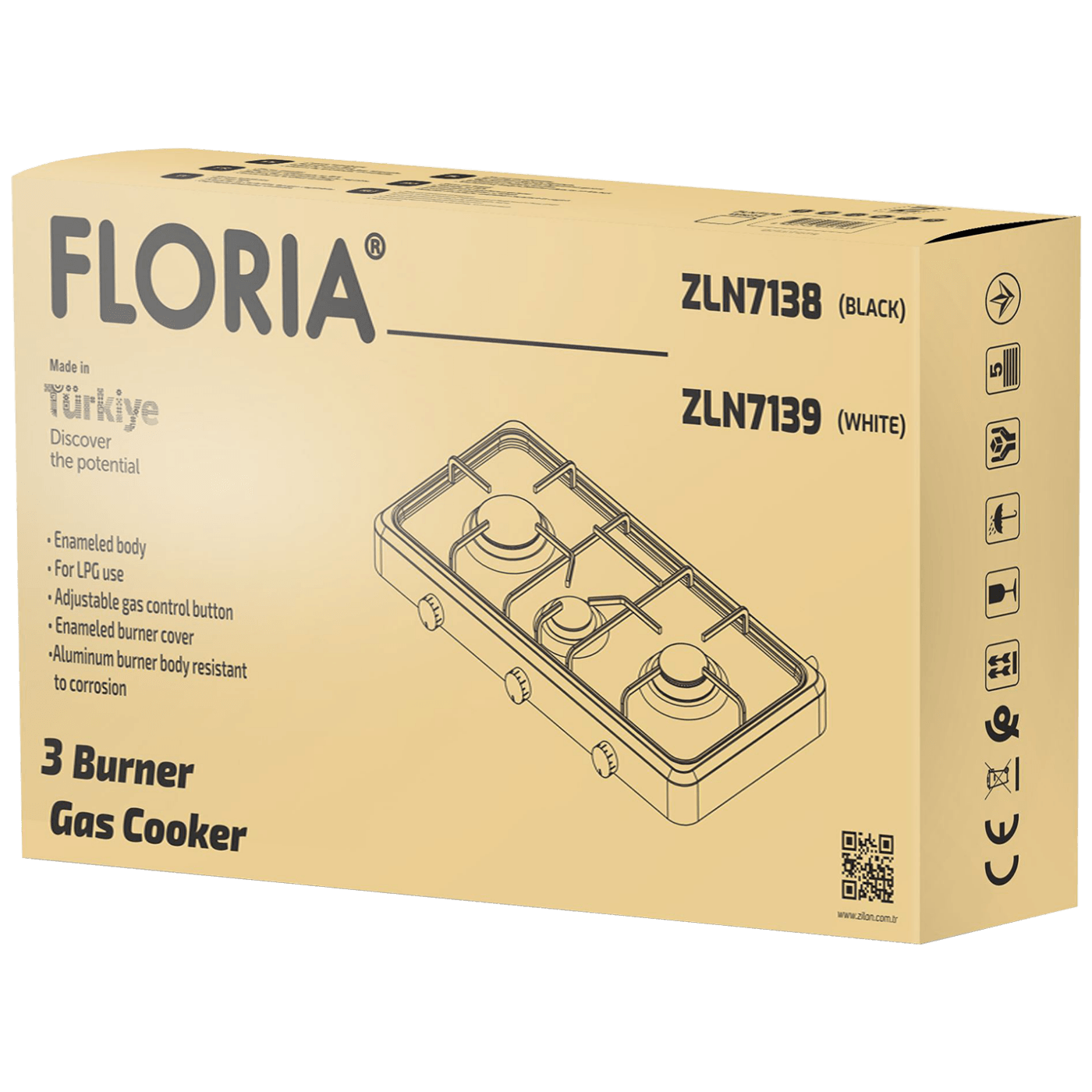 Floria Plinski rešo sa 3 plamenika, crna - ZLN7138