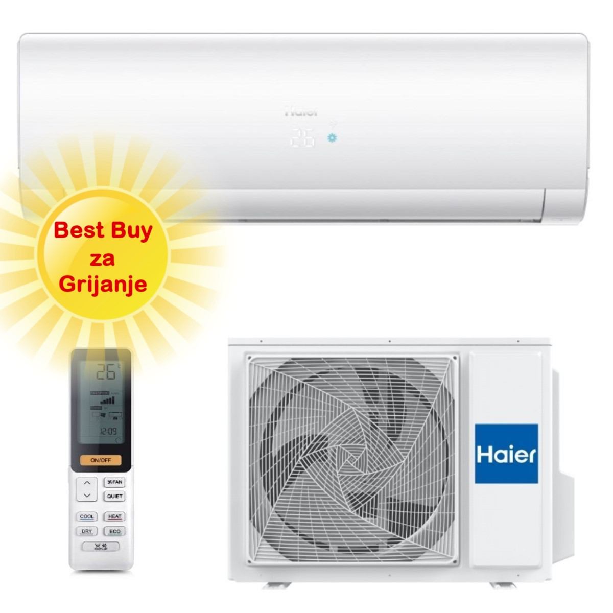 HAIER KLIMA UREĐAJ 7,0kW AS71S2SF1FA-WH/1U71S2SR1FA - Flexis Plus, za prostor do 70m2, A++ energetska klasa