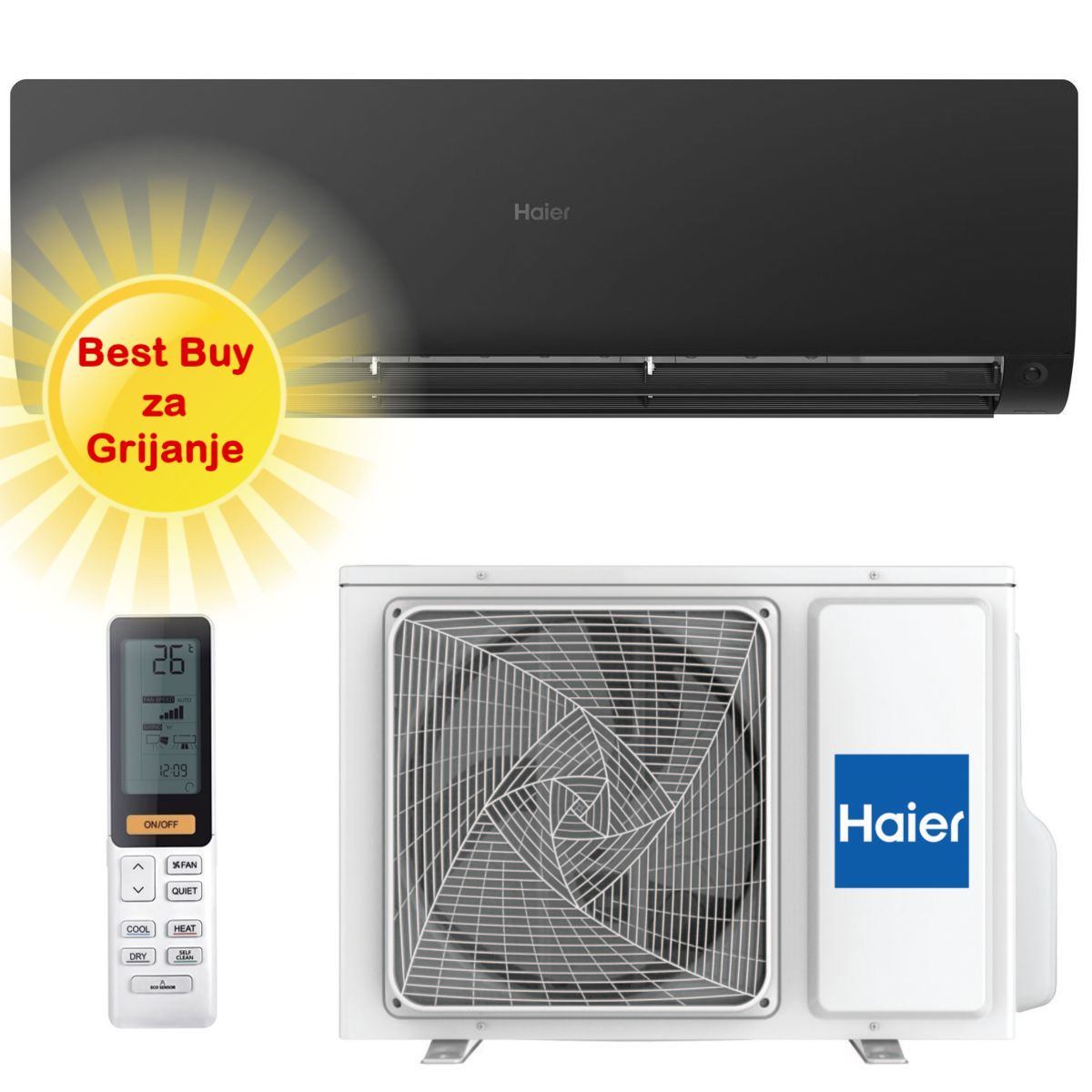 HAIER KLIMA UREĐAJ 7,0kW AS71S2SF1FA-BH/1U71S2SJ2FA - Flexis Plus, za prostor do 70m2, A++ energetska klasa