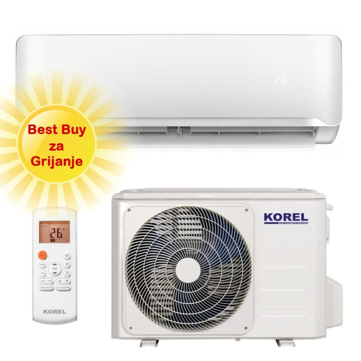 KOREL KLIMA UREĐAJ 7,03kW KMA32-24FNX-G/KMA32-24FN8-G - OPTIMUSPLUS , za prostor do 70m2, A++ energetska klasa, Wi-Fi, R32