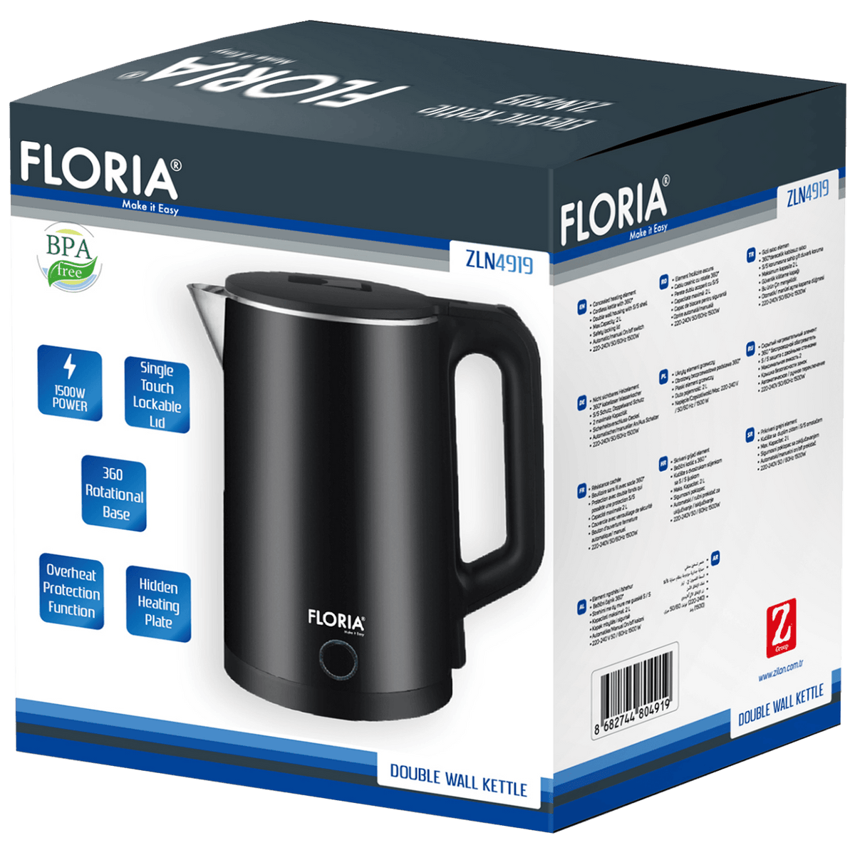 Floria Kuhalo za vodu, zapremina 2.0 l, 1500 W - ZLN4919