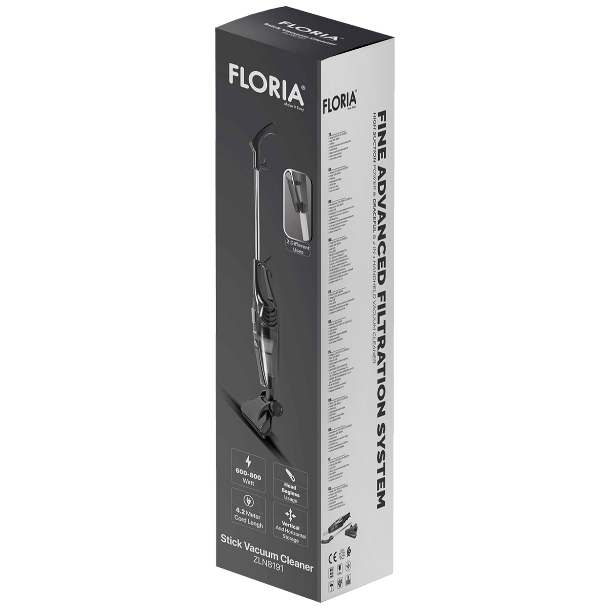 Floria Usisavač sa posudom, 2u1, vertikalni, 800W - ZLN8191