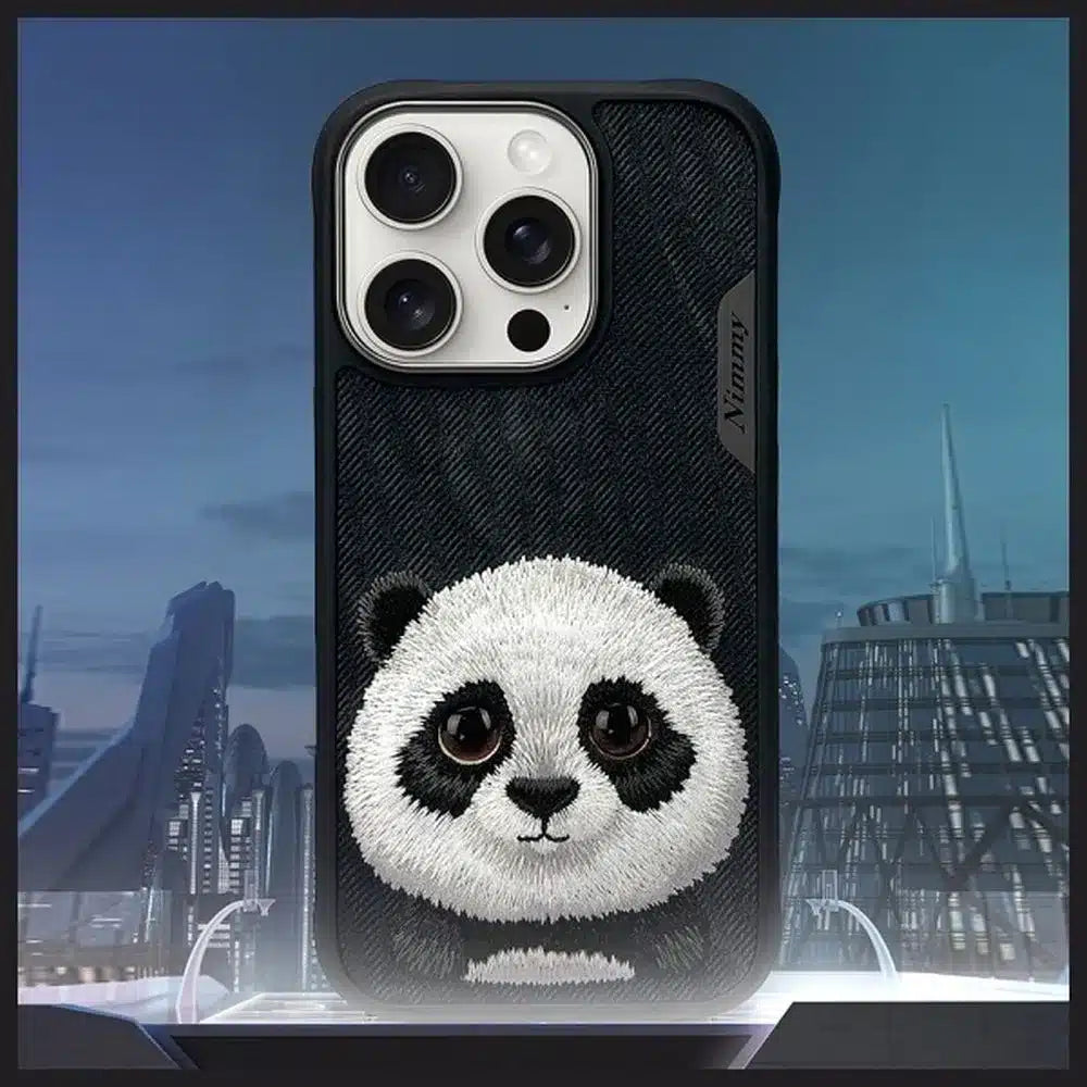 NIMMY BIG EYED PET 2.0 maskica s motivom pande za iPhone 16 Pro Max crna