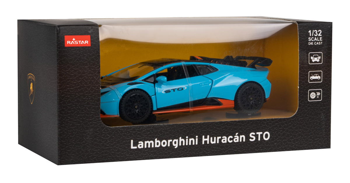 Licencirani metalni autić za igru Lamborghini Huracan STO 1:32 RASTAR - plavi